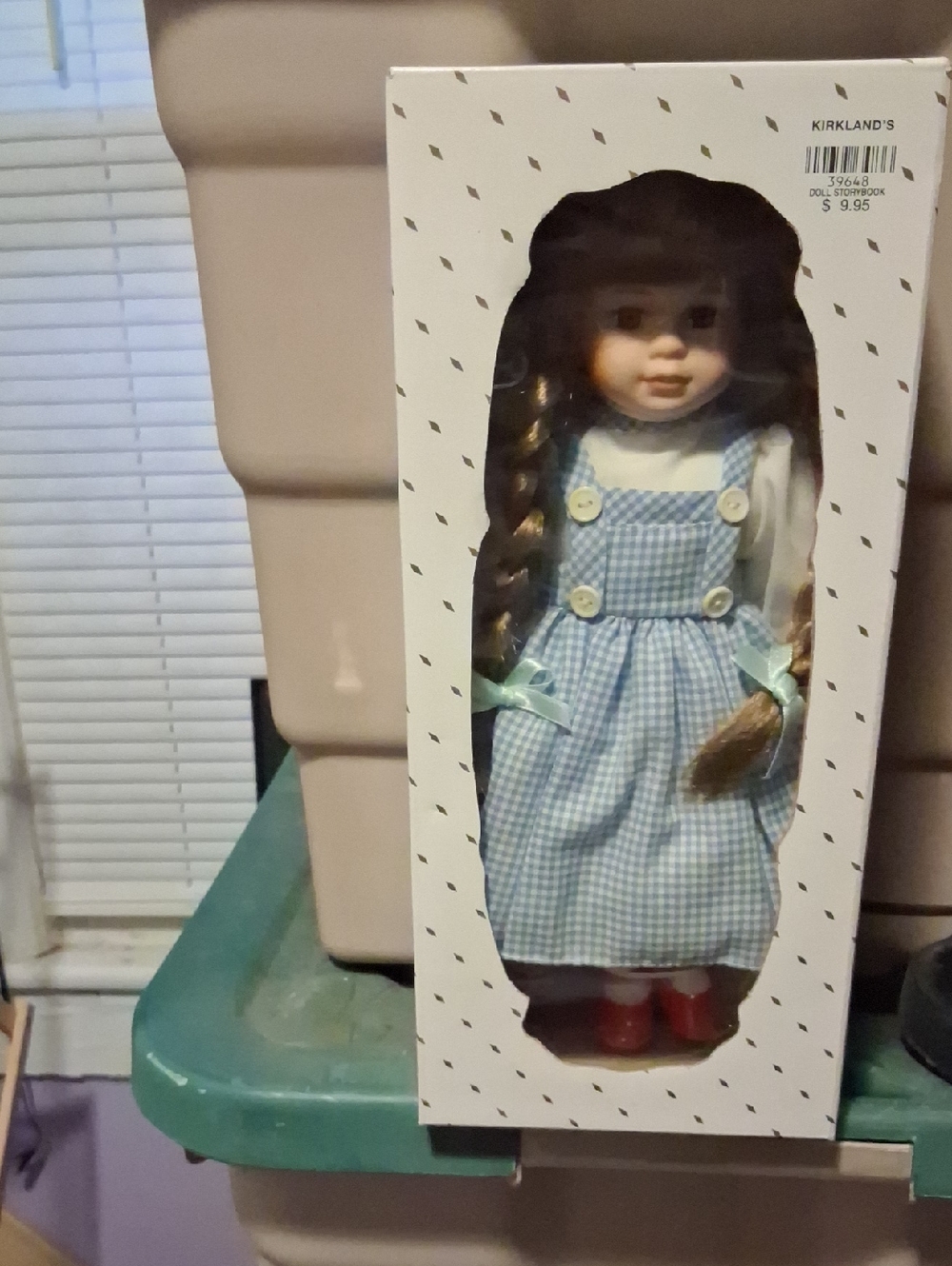Kirkland Blue Gingham Dress Girl Doll with Red Shoes